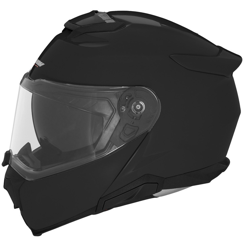 Kask motocyklowy z klapką NOX N967 czarny połysk