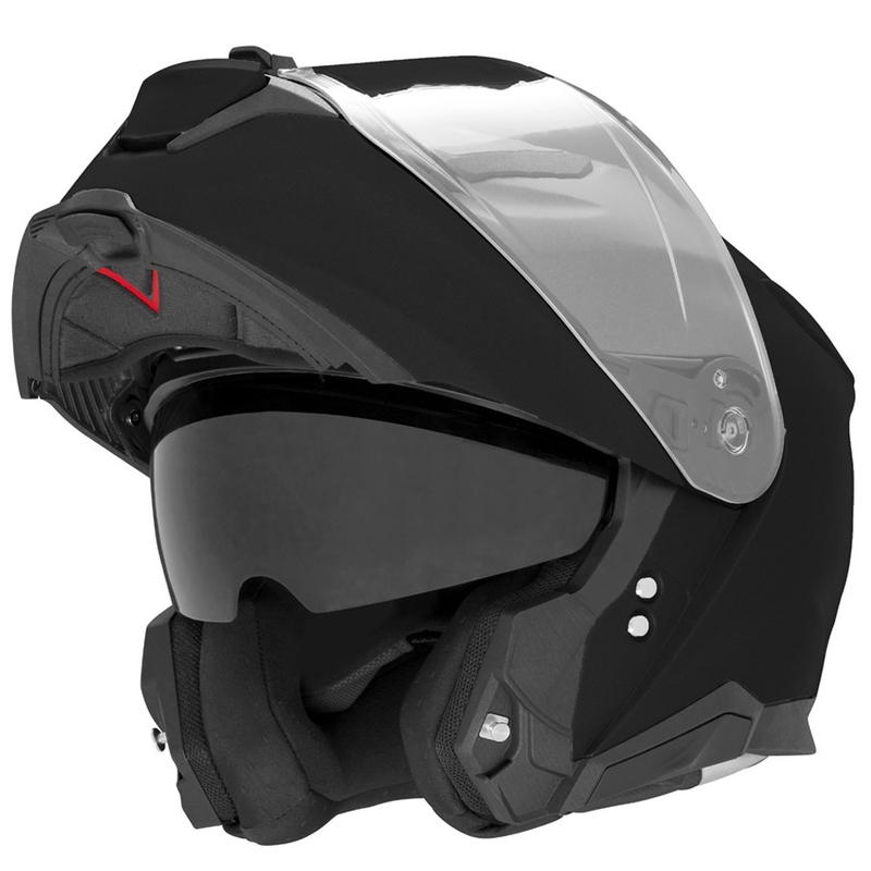 Kask motocyklowy z klapką NOX N967 czarny połysk