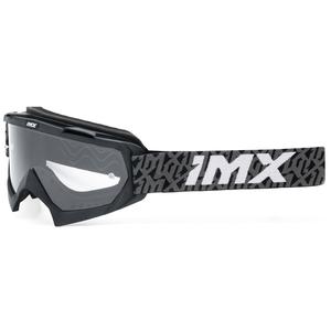 Gogle motocrossowe iMX Mud czarno-szaro-białe z przezroczystym pleksiglasem