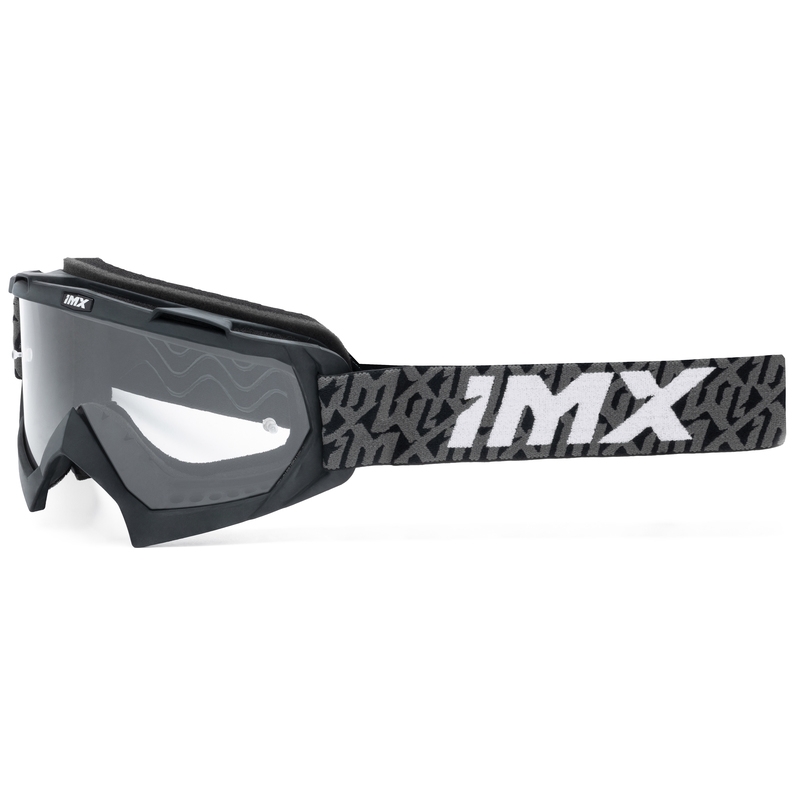 Gogle motocrossowe iMX Mud czarno-szaro-białe z przezroczystym pleksiglasem