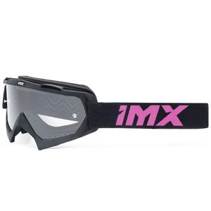 Gogle motocrossowe iMX Mud czarno-różowe z przezroczystym pleksiglasem