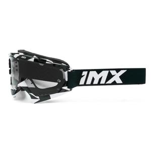 Gogle motocrossowe iMX Mud biało-czarne z przezroczystym pleksiglasem