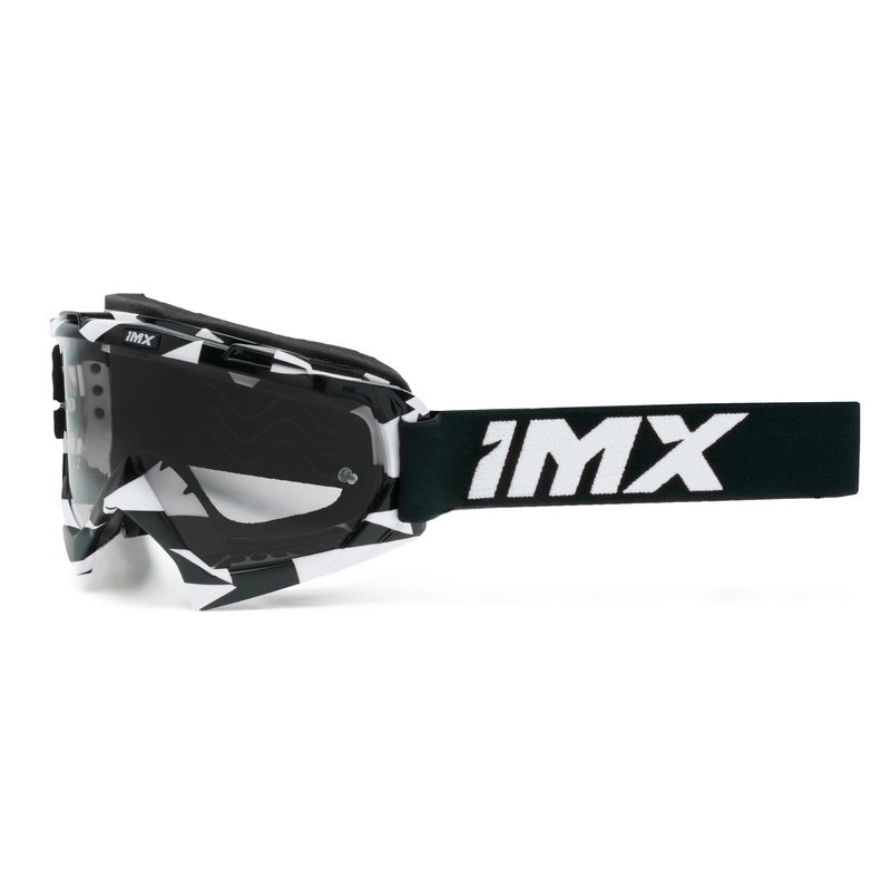 Gogle motocrossowe iMX Mud biało-czarne z przezroczystym pleksiglasem