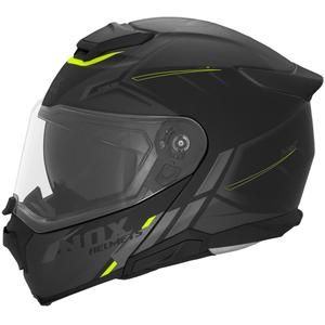 Kask motocyklowy typu flip-up NOX N967 Synchro matowy czarny-fluo żółty