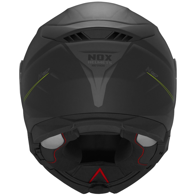 Kask motocyklowy typu flip-up NOX N967 Synchro matowy czarno-fluo żółty