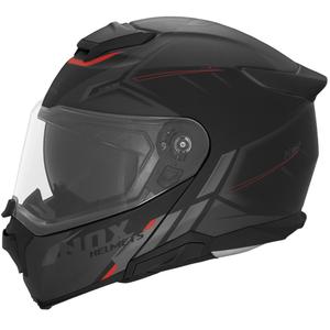 Kask motocyklowy typu flip-up NOX N967 Synchro matowy czarno-czerwony