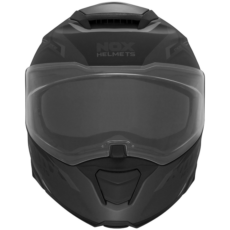 Kask motocyklowy z klapką NOX N967 Synchro matowy czarno-szary