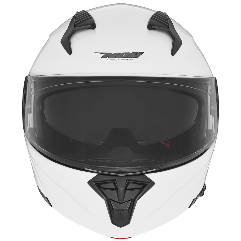 Kask motocyklowy typu flip-up NOX N968 perłowo biały