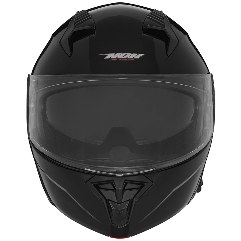 Kask motocyklowy typu flip-up NOX N968 czarny błyszczący