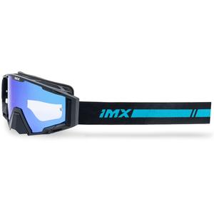 Gogle motocrossowe iMX Sand czarno-niebieskie z niebieskim irydowym pleksiglasem