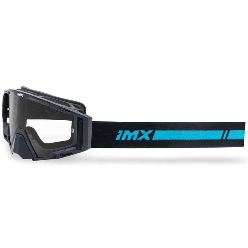 Gogle motocrossowe iMX Sand czarno-niebieskie z niebieskim irydowym pleksiglasem
