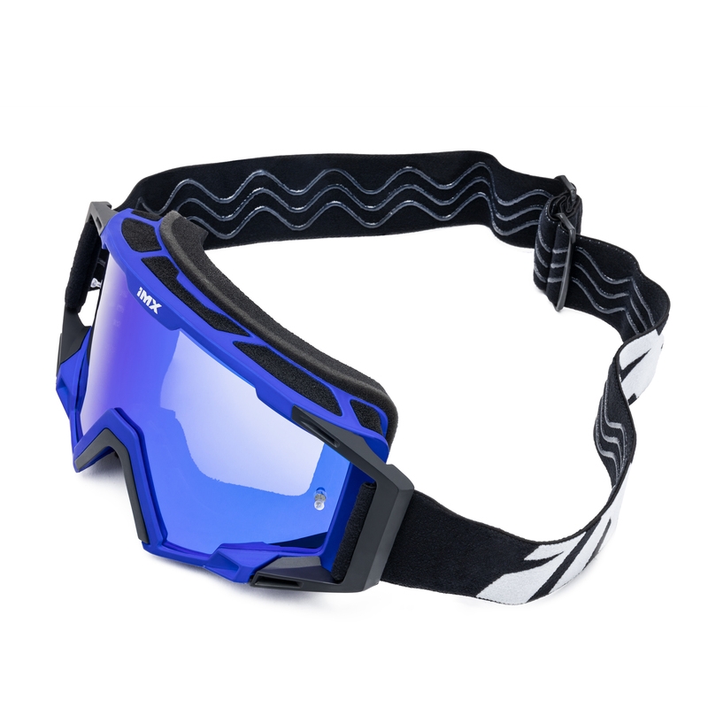 Gogle motocrossowe iMX Sand czarno-niebieskie z pleksiglasem irydowym