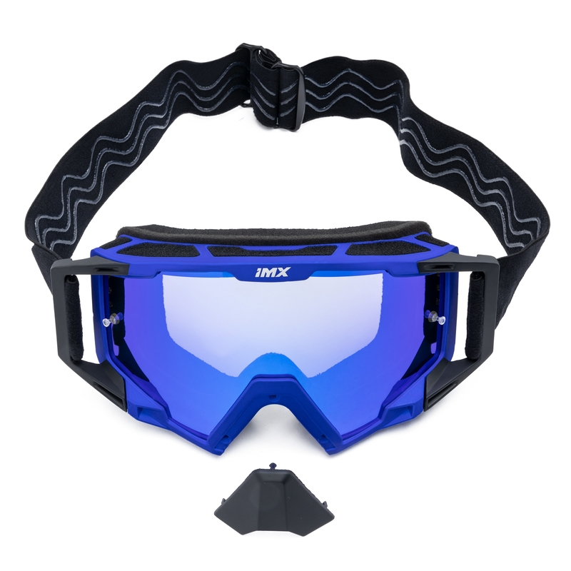 Gogle motocrossowe iMX Sand czarno-niebieskie z pleksiglasem irydowym