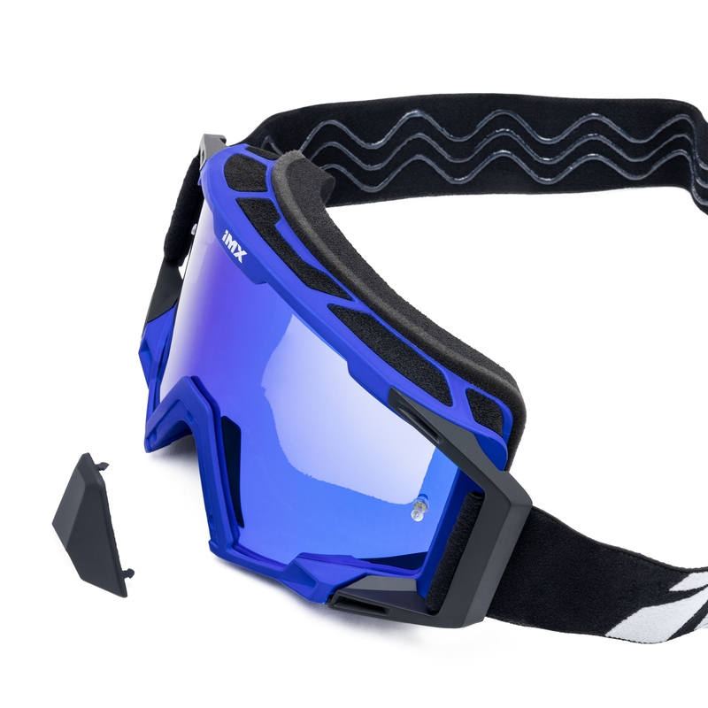 Gogle motocrossowe iMX Sand czarno-niebieskie z pleksiglasem irydowym