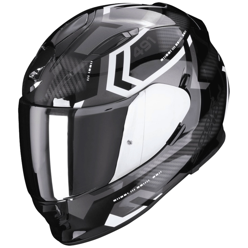 Kask integralny SCORPION EXO-491 SPIN czarno-biały wyprzedaż