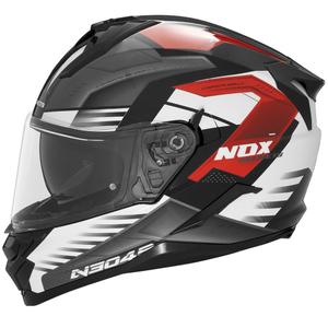 Kask motocyklowy integralny NOX N304S CARVER czarno-biało-czerwony