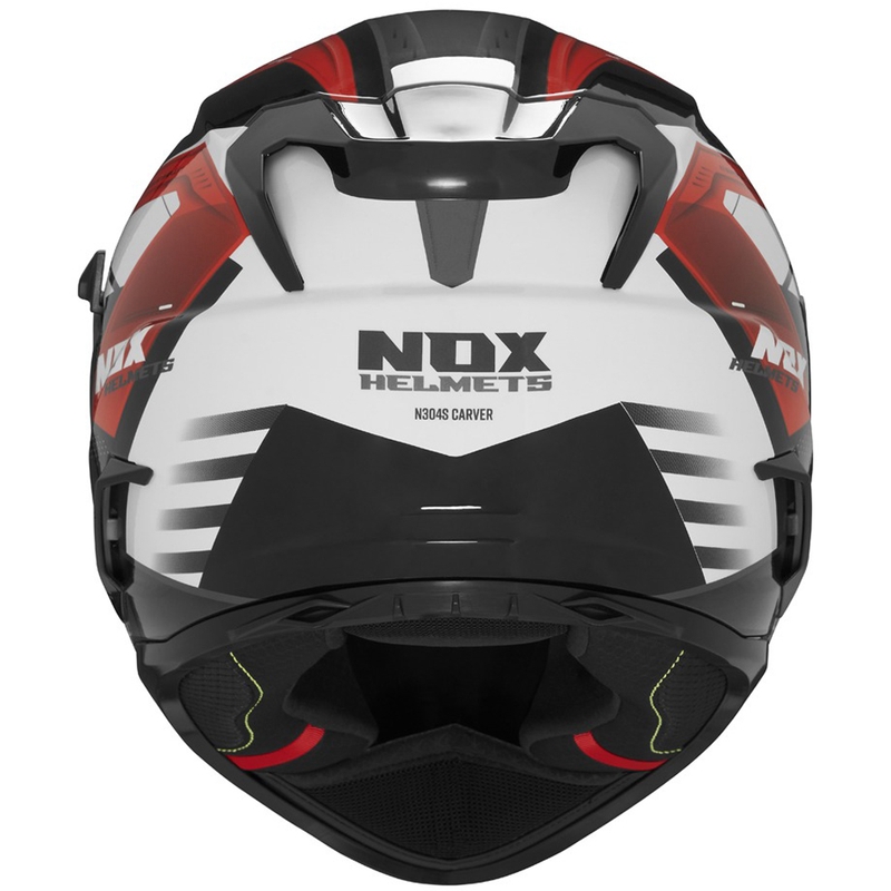 Kask motocyklowy integralny NOX N304S CARVER czarno-biało-czerwony