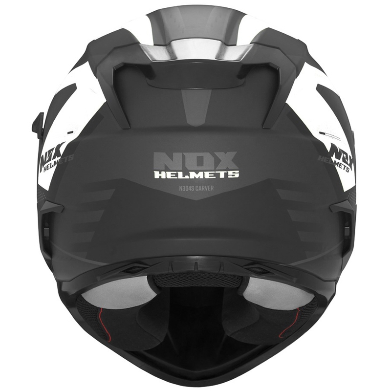 Kask motocyklowy integralny NOX N304S CARVER matowy czarno-biały