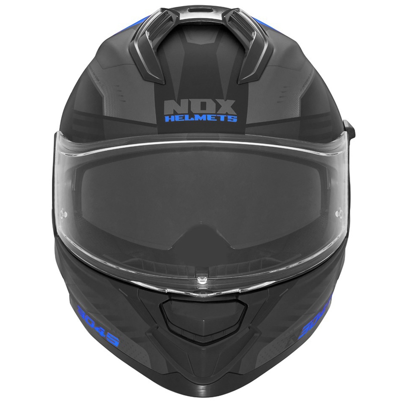 Kask motocyklowy integralny NOX N304S CARVER matowy czarno-niebieski