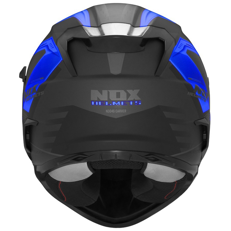 Kask motocyklowy integralny NOX N304S CARVER matowy czarno-niebieski