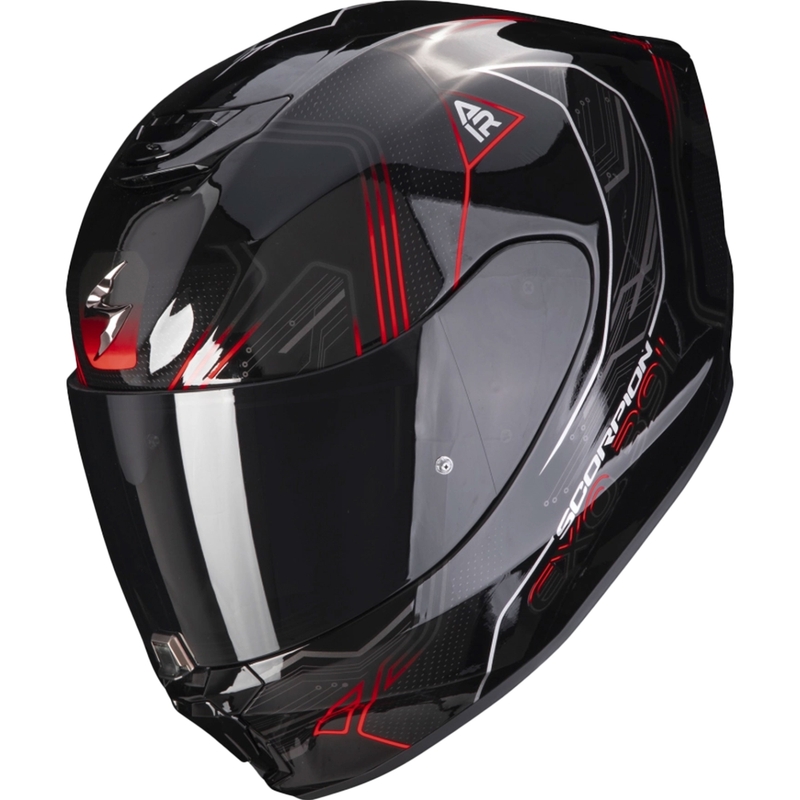 Integralny kask motocyklowy Scorpion EXO-391 Spada czarno-neonowy czerwony