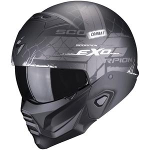Otwarty hełm z maską Scorpion EXO-COMBAT II Xenon czarno-biały mat