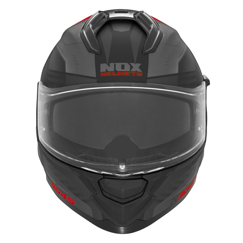 Kask motocyklowy integralny NOX N304S CARVER matowy czarno-czerwony
