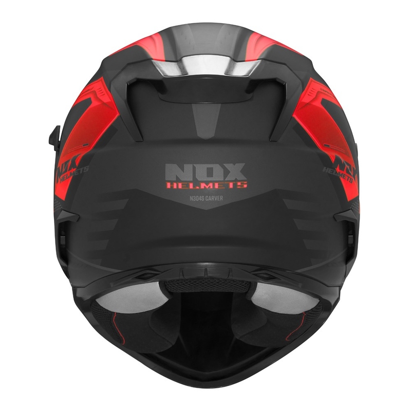 Kask motocyklowy integralny NOX N304S CARVER matowy czarno-czerwony