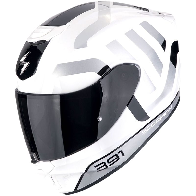 Integralny kask motocyklowy Scorpion EXO-391 AROK biało-czarno-srebrny wyprzedaż