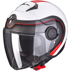 Kask motocyklowy otwarty Scorpion EXO-CITY ROLL biało-czerwony