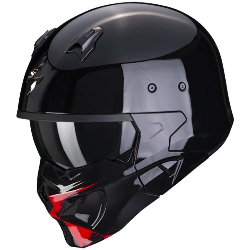 Otwarty hełm z maską SCORPION COVERT-X TANKER czarno-czerwony