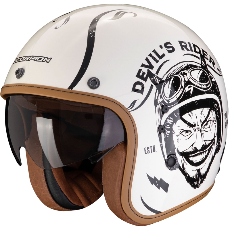 Kask motocyklowy otwarty Scorpion Belfast Evo ROMEO kremowo-czarny wyprzedaż
