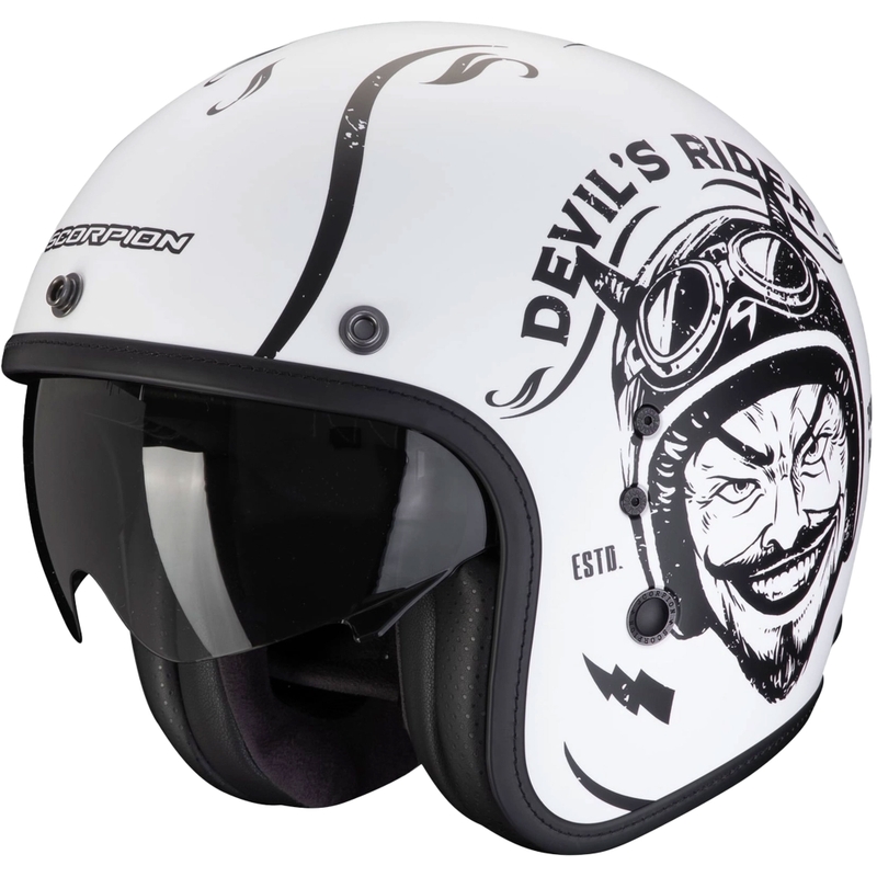 Otevřená helma na motorku Scorpion Belfast Evo ROMEO matná černo-bílá wyprzedaż