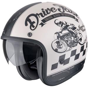 Kask motocyklowy otwarty Scorpion Belfast Evo DRIVE FAST matowo-kremowo-czarny