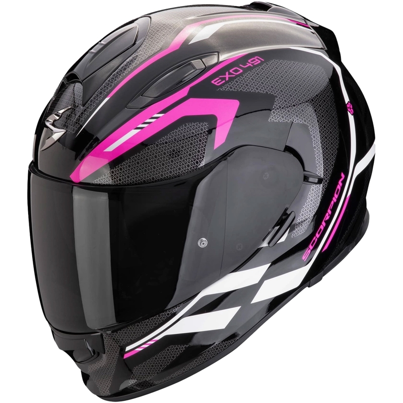 Kask motocyklowy integralny Scorpion EXO-491 KRYPTA czarno-różowo-biały