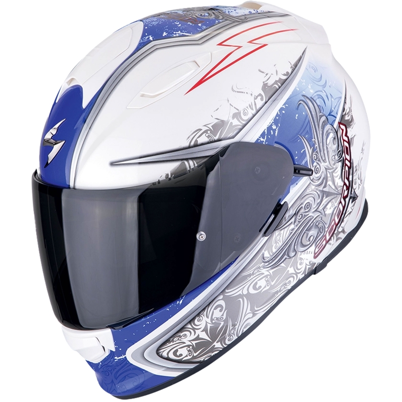 Kask motocyklowy integralny Scorpion EXO-491 RUN biało-niebieski wyprzedaż
