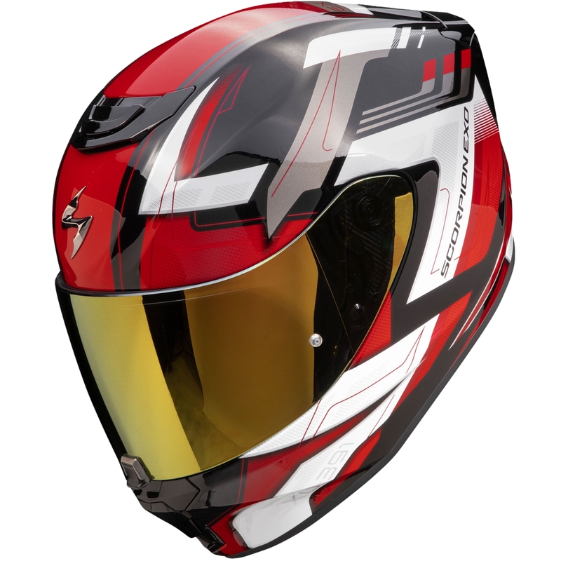 Kask motocyklowy integralny Scorpion EXO-391 Captor czarno-czerwony wyprzedaż