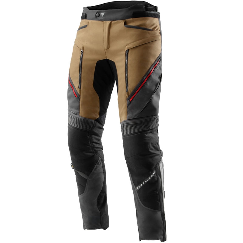 Spodnie motocyklowe Rebelhorn Hardy 3.0 beżowo-szaro-czerwone