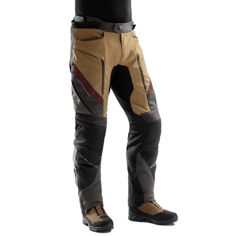 Spodnie motocyklowe Rebelhorn Hardy 3.0 beżowo-szaro-czerwone