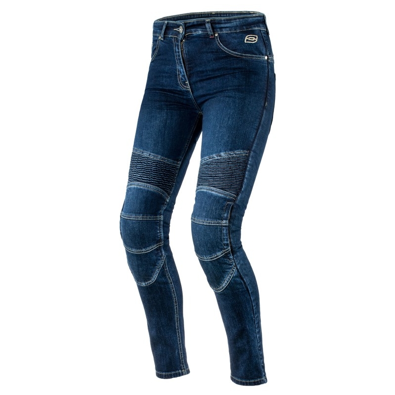 Damskie jeansy motocyklowe Ozone Agness niebieskie wyprzedaż
