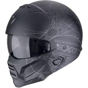 Modułowy kask motocyklowy Scorpion EXO-COMBAT II SPIDERWEB matowo-czarno-srebrny