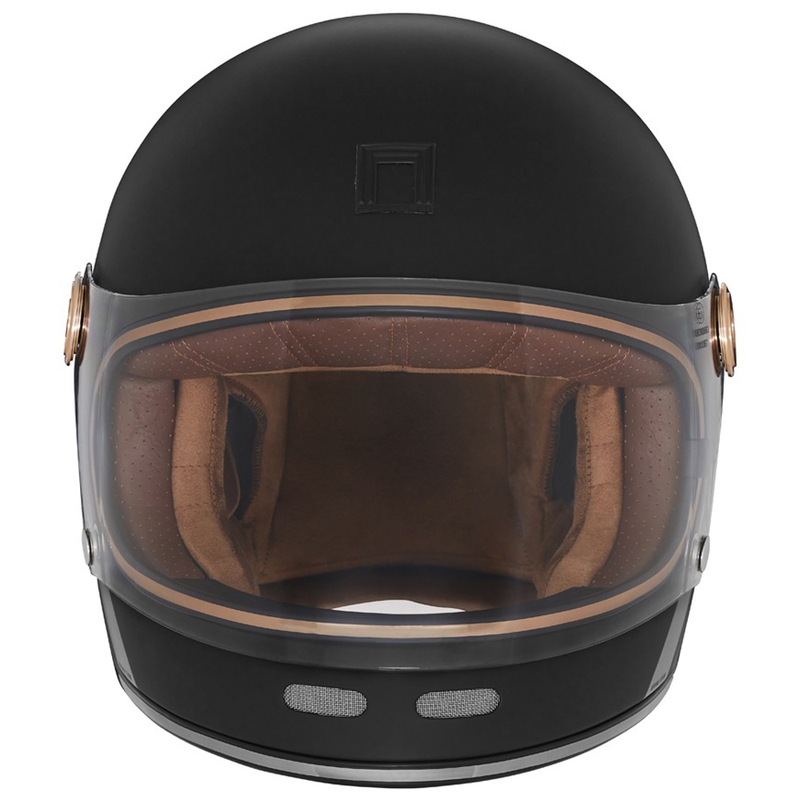 Kask motocyklowy integralny NOX PREMIUM REVENGE matowy czarno-złoty