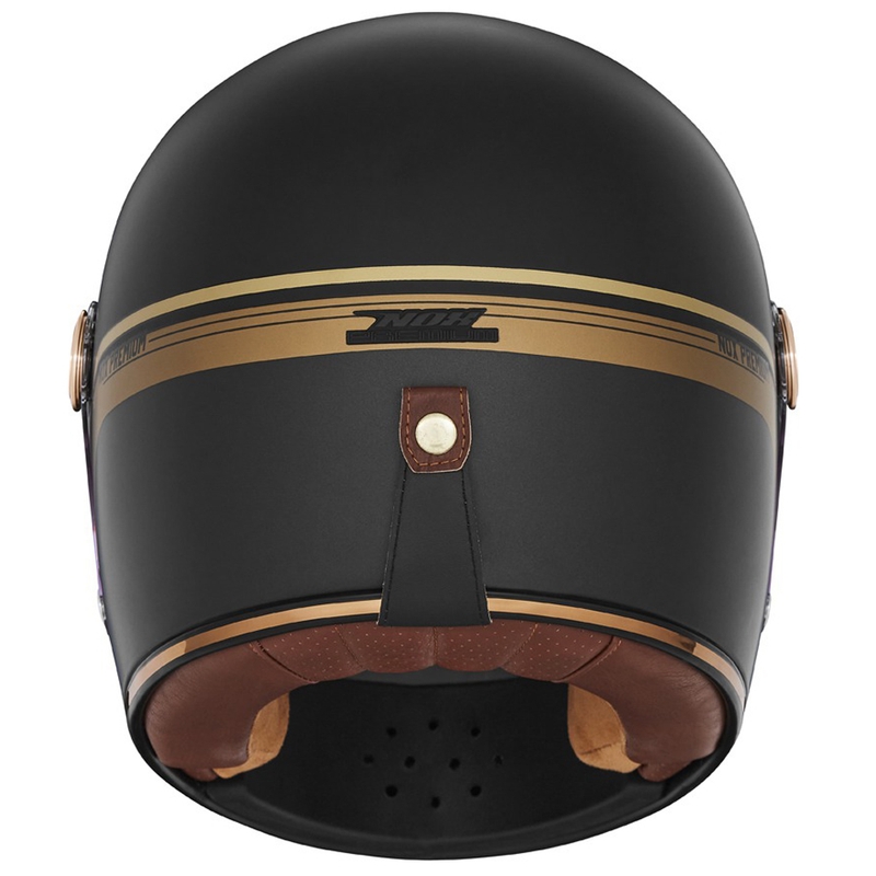 Kask motocyklowy integralny NOX PREMIUM REVENGE matowy czarno-złoty
