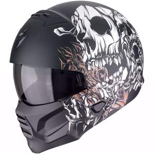 Modułowy kask motocyklowy Scorpion EXO-COMBAT II GENESIS matowy czarno-biało-złoty