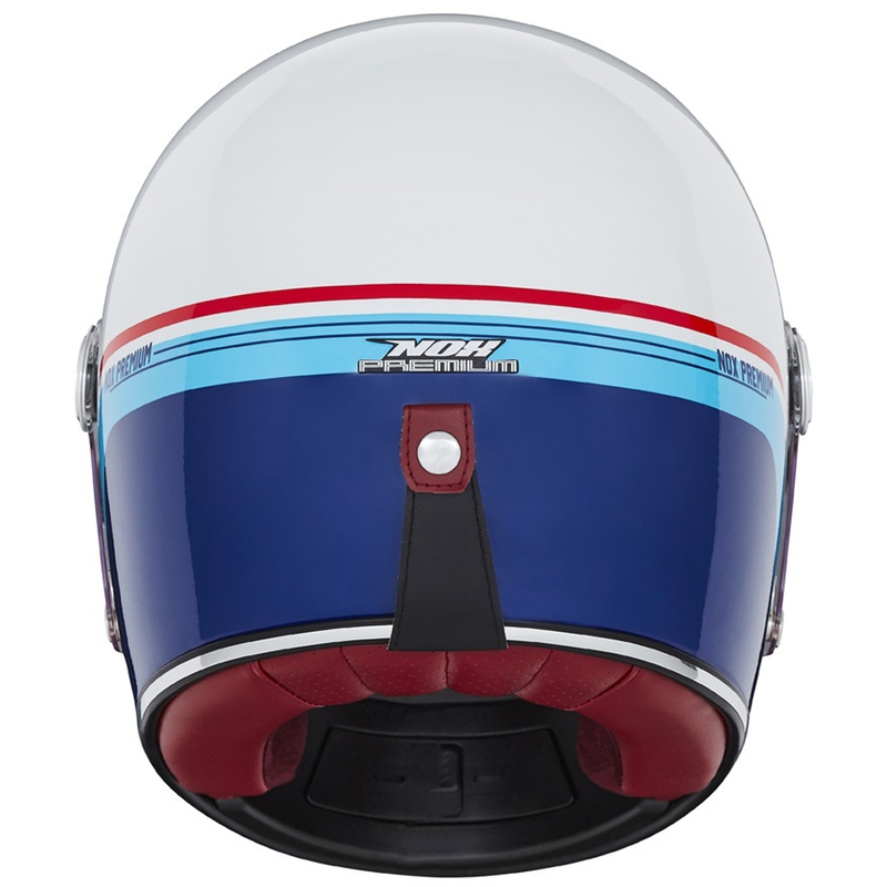 Kask motocyklowy integralny NOX PREMIUM REVENGE biało-niebiesko-czerwony