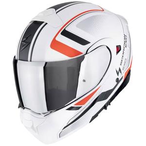 Modułowy kask motocyklowy Scorpion EXO-930 EVO ARDENS metaliczny biało-czarno-czerwony