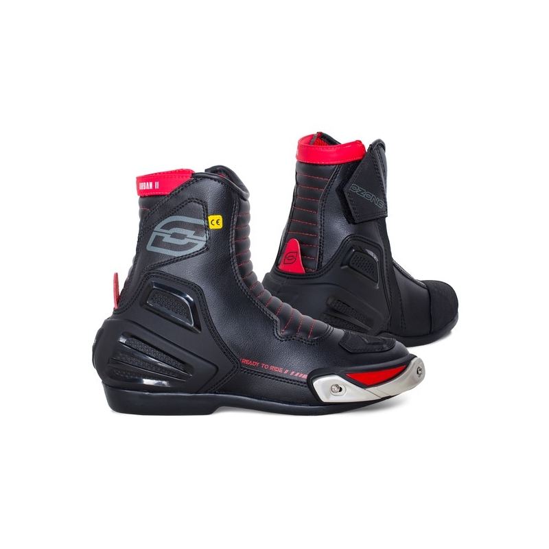 Buty motocyklowe Ozone Urban II CE czarno-czerwone wyprzedaż