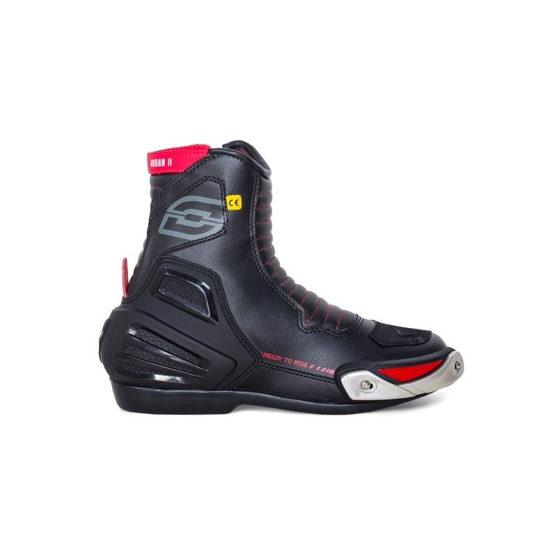 Buty motocyklowe Ozone Urban II CE czarno-czerwone wyprzedaż