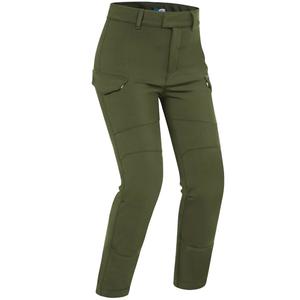 Damskie jeansy motocyklowe PMJ Sidney khaki