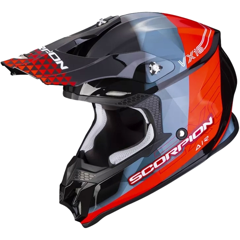 Kask motocrossowy Scorpion VX-16 EVO AIR GEM czarno-niebiesko-czerwony